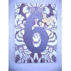 Lilac Patterned Table Number With Butterfly